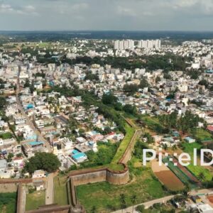 PD0160 - Aerial View of the Historic Devanahalli Fort near Bangalore