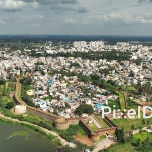 PD0158 - Aerial View of the Historic Devanahalli Fort near Bangalore