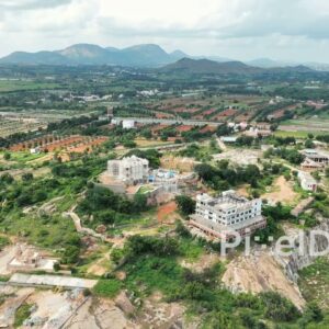 PD0154 - Aerial View of a Jain Temple and Developing Town near Bangalore