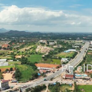 PD0153 - Aerial View of a Jain Temple and Developing Town near Bangalore