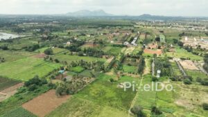PD0149 - Panoramic Aerial View of the Developing Countryside on Bengaluru's Outskirts