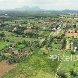 PD0149 - Panoramic Aerial View of the Developing Countryside on Bengaluru's Outskirts