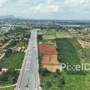 PD0139 - Aerial View of National Highway 44 (NH44) Through the Indian Countryside