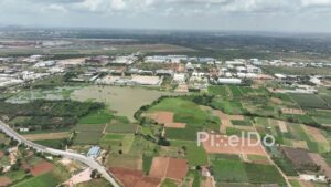 PD0136 - Aerial View of KIADB Aerospace SEZ near Kempegowda Airport, Bengaluru, India