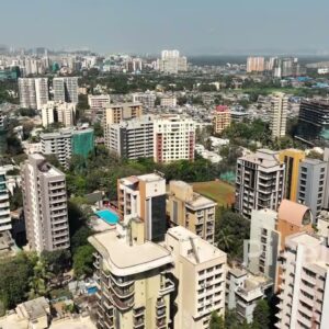 PD0201 - Aerial View of the Residential Suburb of Chembur in Mumbai