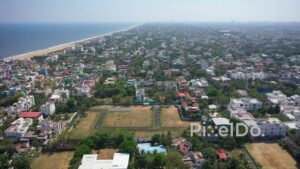 PD0220 - Expansive Aerial View of Chennai's Neelankarai Coastline