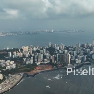 PD0038 - Aerial View of the Malabar Hill Peninsula, an Affluent Mumbai Neighborhood