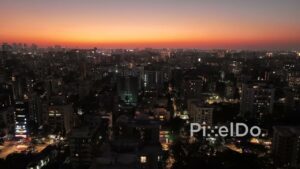 PD0213 - Aerial View of the Chembur Cityscape at Twilight with Glowing City Lights