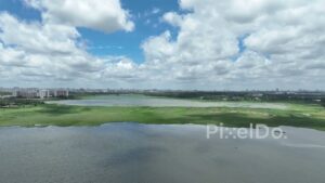 PD0244 - Scenic Aerial View of Bellandur Lake and the Bangalore Skyline