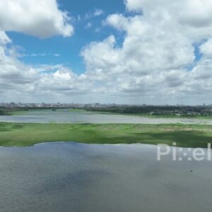 PD0244 - Scenic Aerial View of Bellandur Lake and the Bangalore Skyline