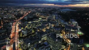 PD0243 - Twilight Aerial of a Major IT Park on Bangalore's Outer Ring Road