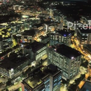 PD0241 - Twilight Aerial of a Major IT Park on Bangalore's Outer Ring Road