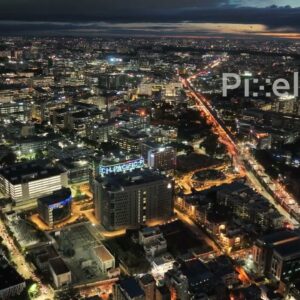 PD0240 - Twilight Aerial of a Major IT Park on Bangalore's Outer Ring Road