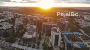 PD0238 - Golden Sunset Over a Modern Bangalore IT Park