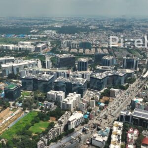 PD0237 - Expansive Aerial View of Bangalore's Outer Ring Road IT Corridor
