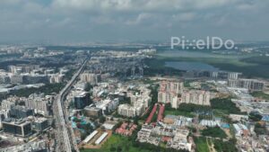 PD0236 - Expansive Aerial View of Bangalore's Outer Ring Road IT Corridor