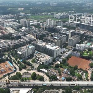 PD0235 - Expansive Aerial View of Bangalore's Outer Ring Road IT Corridor