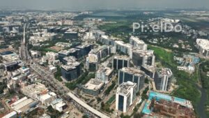 PD0229 - Expansive Aerial View of Bangalore's Outer Ring Road IT Corridor