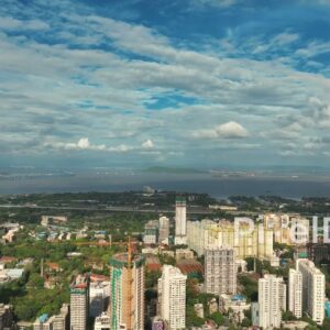 PD0073 - Panoramic Aerial View of the Mumbai's Eastern Waterfront with the Atal Setu Bridge