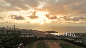 PD0271 - Golden Sunset Over the South Mumbai Skyline and Arabian Sea