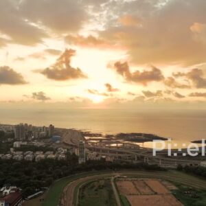 PD0271 - Golden Sunset Over the South Mumbai Skyline and Arabian Sea
