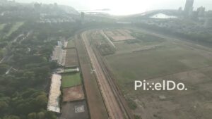 PD0249 - Helicopter Taking Off from a Helipad at Mahalaxmi Racecourse
