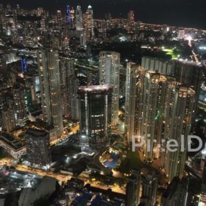 PD0280 - Expansive Night Aerial of the South Mumbai Skyline and Coastline