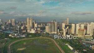 PD0303 - Aerial View of Mahalaxmi Racecourse and the South Mumbai Skyline