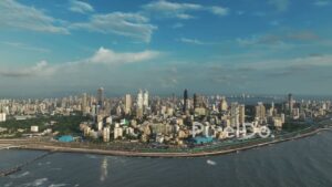 PD0301 - Expansive Aerial View of the South Mumbai Peninsula and Skyline