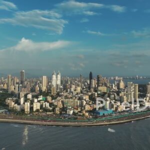 PD0301 - Expansive Aerial View of the South Mumbai Peninsula and Skyline