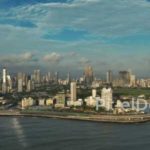 PD0298 - Aerial View of the Mumbai Coastline and Skyline