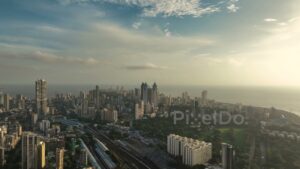 PD0288 - South Mumbai Skyline at Golden Hour, Featuring The Imperial Towers