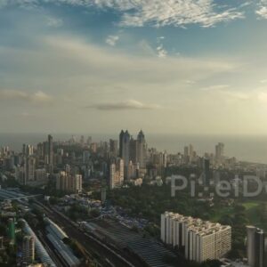 PD0288 - South Mumbai Skyline at Golden Hour, Featuring The Imperial Towers