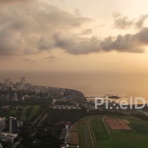 PD0287 - Golden Sunset Over Mumbai's Coastal Road and the Arabian Sea