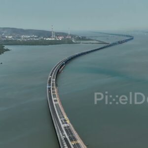 PD0343 - Aerial View of the Atal Setu, India's Longest Sea Bridge, in Mumbai
