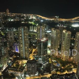 PD0332 - Dazzling Night Aerial of Mumbai Skyline in Mahalaxmi Area