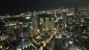 PD0331 - Dazzling Night Aerial of Raheja Vivarea Towers and the Mumbai Skyline