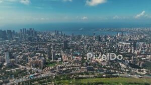 PD0319 - Expansive Sunny Day Aerial View of the Mumbai Skyline