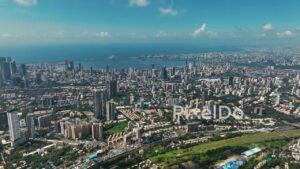 PD0318 - Expansive Sunny Day Aerial View of the Mumbai Skyline