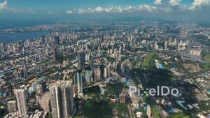 PD0316 - Expansive Aerial View of Mumbai's Diverse Coastal Landscape