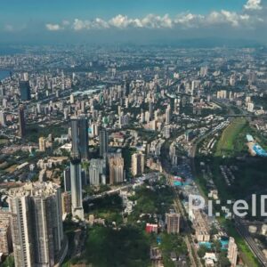 PD0316 - Expansive Aerial View of Mumbai's Diverse Coastal Landscape