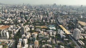 PD0354 - Vast Aerial Panorama of Mumbai's Dense Suburban Cityscape