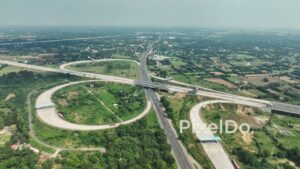 PD0396 - Aerial View of the Delhi-Mumbai Expressway Interchange