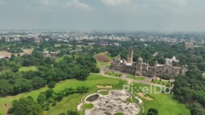 PD0391 - Aerial View of the Majestic Lukshmi Vilas Palace in Vadodara, India