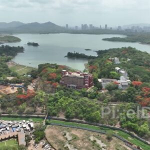 PD0433 - IIM Mumbai Campus and Powai Lake from Above