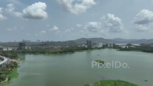 PD0432 - Aerial View of Westin Hotel and Powai Lake, Mumbai