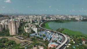 PD0430 - Aerial View of Powai Plaza, JVLR, and Hiranandani Complex, Mumbai