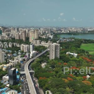 PD0429 - Mumbai Cityscape and Powai Lake with IIT Bombay Campus