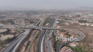 PD0414 - Aerial View of Mumbai's Uran-Panvel-JNPT Road Interchange
