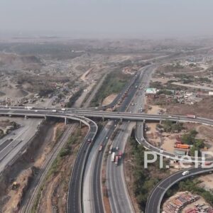 PD0414 - Aerial View of Mumbai's Uran-Panvel-JNPT Road Interchange